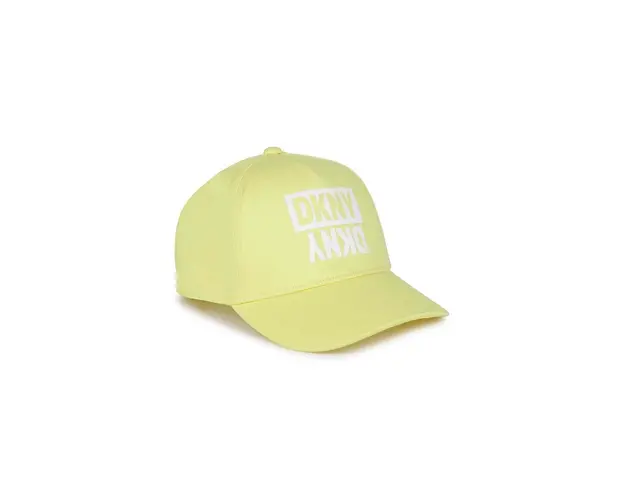 Dkny sapca din bumbac pentru copii culoarea galben, cu imprimeu