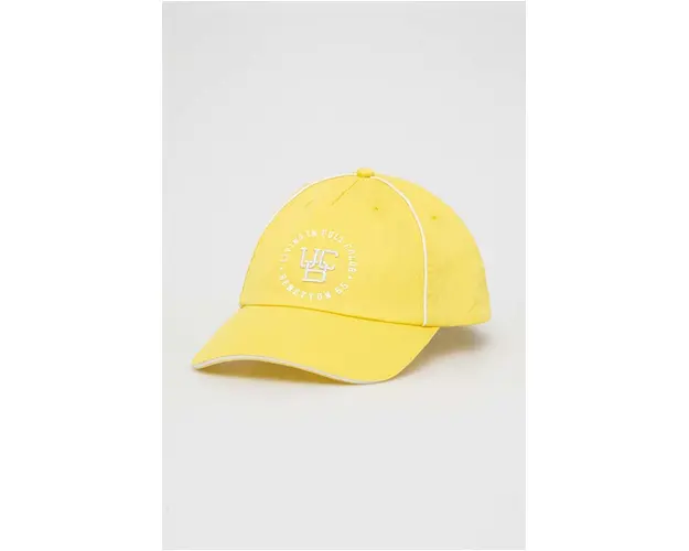 United Colors of Benetton sapca de baseball din bumbac culoarea galben, cu imprimeu