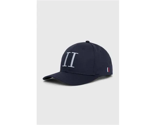 Les Deux sapca de baseball din bumbac culoarea albastru marin, cu imprimeu, LDM702043