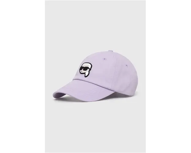 Karl Lagerfeld sapca de baseball din bumbac culoarea violet, cu imprimeu