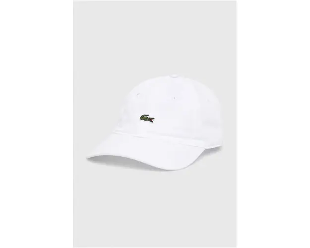 Lacoste sapca de baseball din bumbac culoarea alb, cu imprimeu RK0491-031