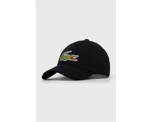 Lacoste sapca de baseball din bumbac culoarea negru, cu imprimeu RK9871-HBP
