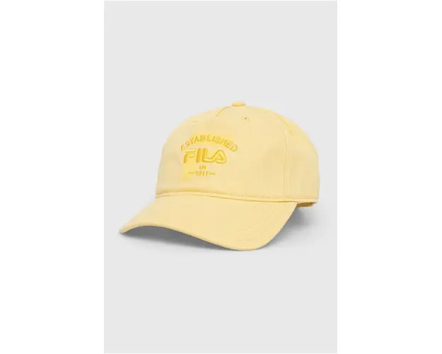 Fila sapca de baseball din bumbac culoarea galben, cu imprimeu