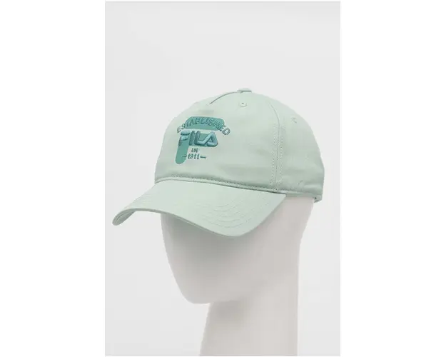 Fila sapca de baseball din bumbac culoarea turcoaz, cu imprimeu