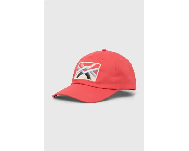 United Colors of Benetton sapca de baseball din bumbac culoarea roz, cu imprimeu