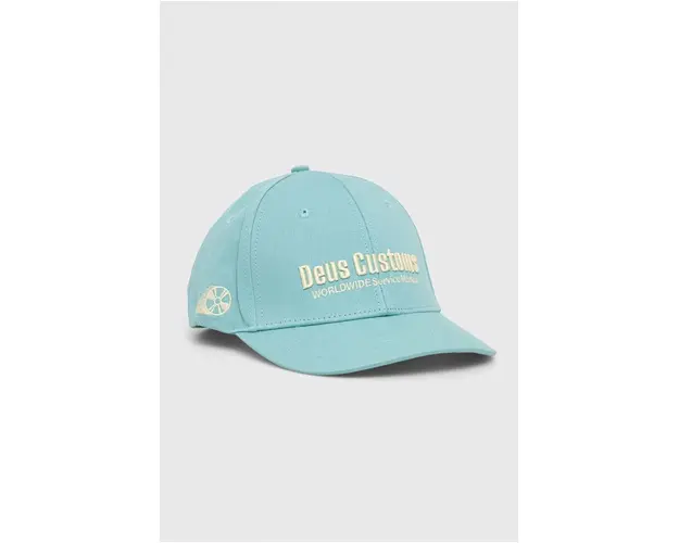 Deus Ex Machina sapca de baseball din bumbac culoarea turcoaz, cu imprimeu