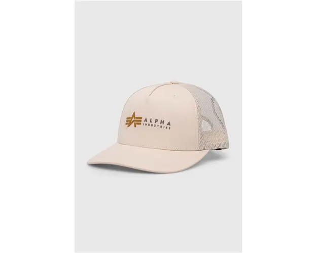 Alpha Industries sapca culoarea bej, cu imprimeu 106901.578-StreamWhit