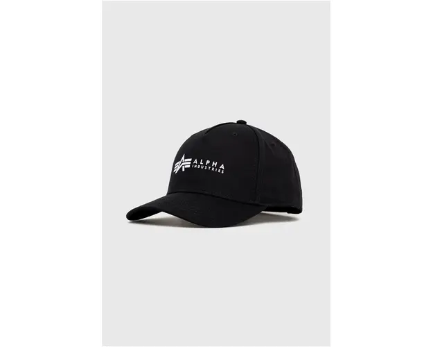 Alpha Industries sapca din bumbac culoarea negru, cu imprimeu 126912.03-Black