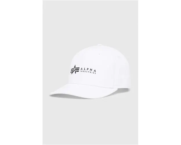Alpha Industries sapca din bumbac culoarea alb, cu imprimeu 126912.09-White