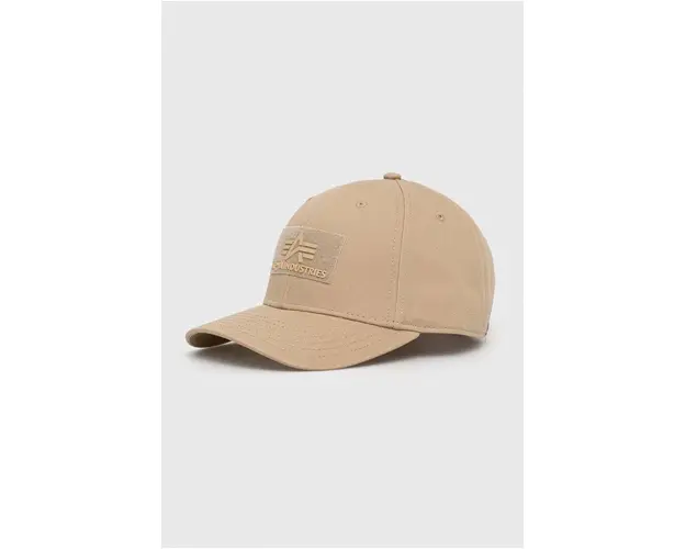 Alpha Industries sapca din bumbac culoarea bej, cu imprimeu 168903.14-Sand