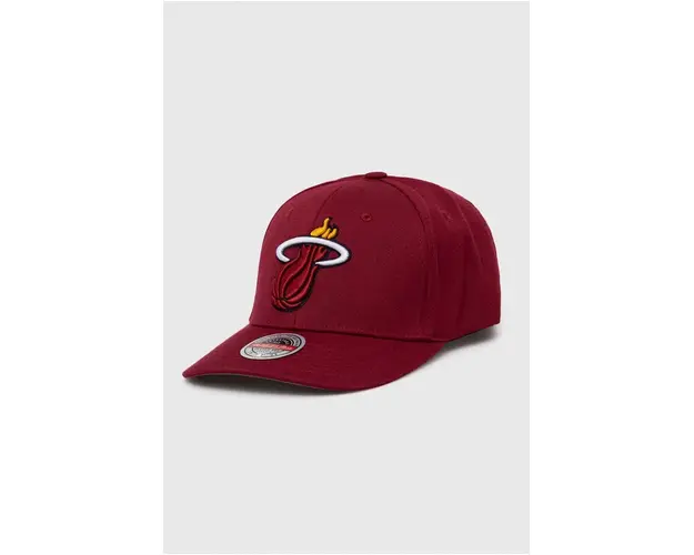 Mitchell&Ness sapca din amestec de lana Miami Heat culoarea bordo, cu imprimeu