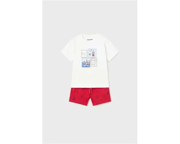 Mayoral set de bumbac pentru copii culoarea rosu