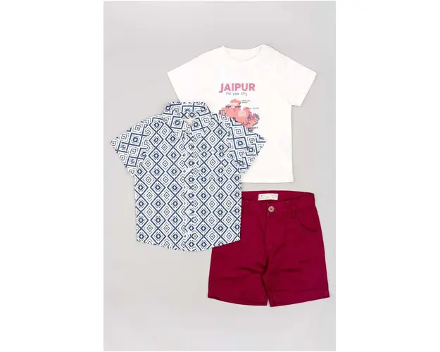 zippy set de bumbac pentru copii culoarea bordo