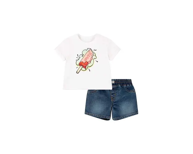Levi's compleu bebe culoarea alb