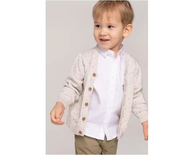Coccodrillo camasa din bumbac pentru bebelusi culoarea alb