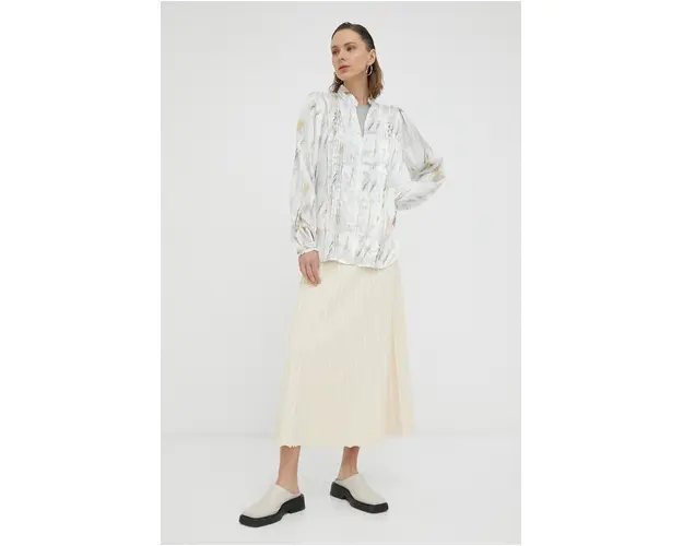 Bruuns Bazaar camasa femei, culoarea alb, regular