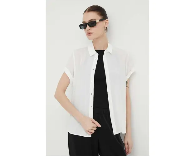 Samsoe Samsoe camasa femei, culoarea alb, cu guler clasic, regular