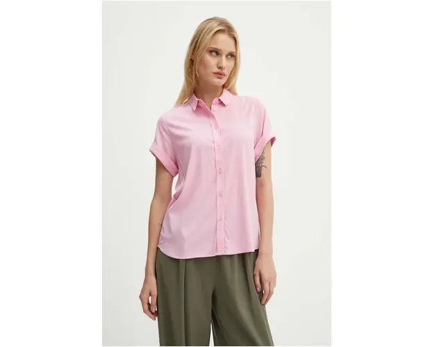Samsoe Samsoe camasa MAJAN femei, culoarea roz, cu guler clasic, regular, F19123672