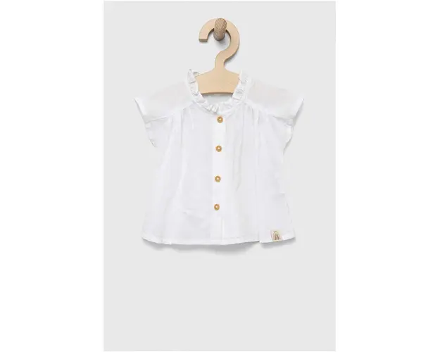 United Colors of Benetton camasa de bumbac pentru copii culoarea alb