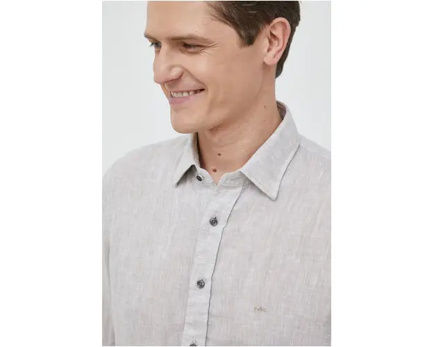 Michael Kors camasa de in culoarea bej, cu guler clasic, slim