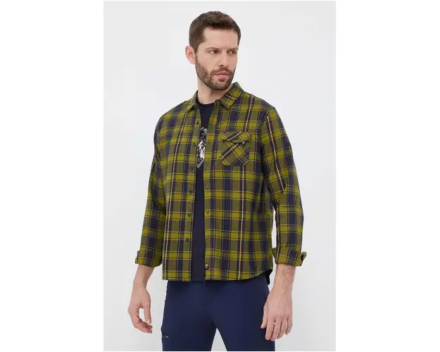Viking camasa barbati, culoarea verde, cu guler clasic, regular
