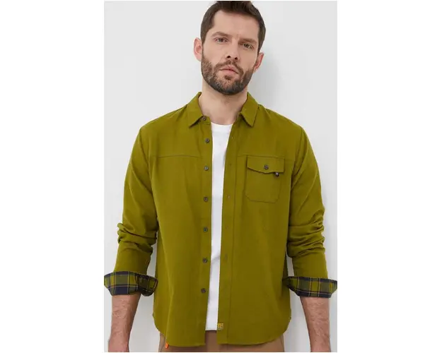 Viking camasa barbati, culoarea verde, cu guler clasic, regular