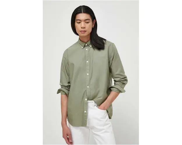 Les Deux camasa barbati, culoarea turcoaz, cu guler button-down, regular