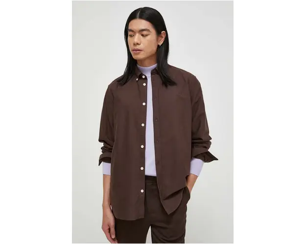Les Deux camasa barbati, culoarea turcoaz, cu guler button-down, regular