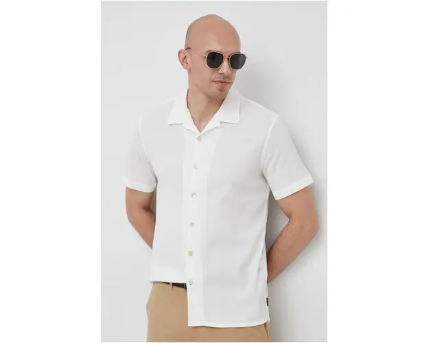 PS Paul Smith camasa barbati, culoarea alb, regular