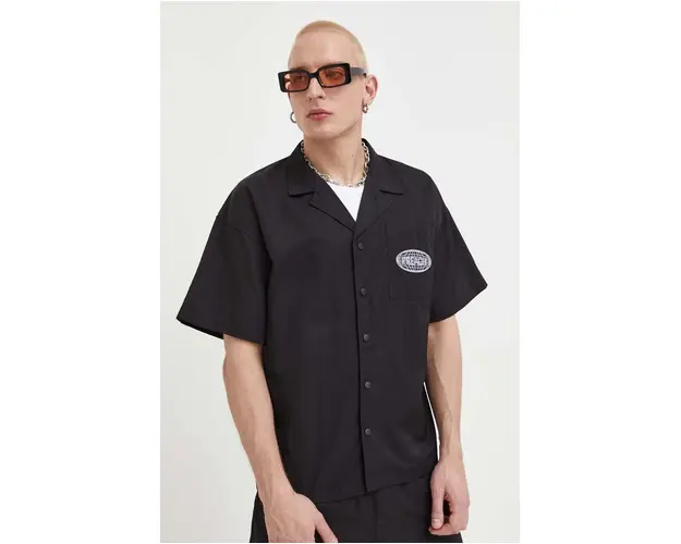 Preach camasa barbati, culoarea negru, relaxed