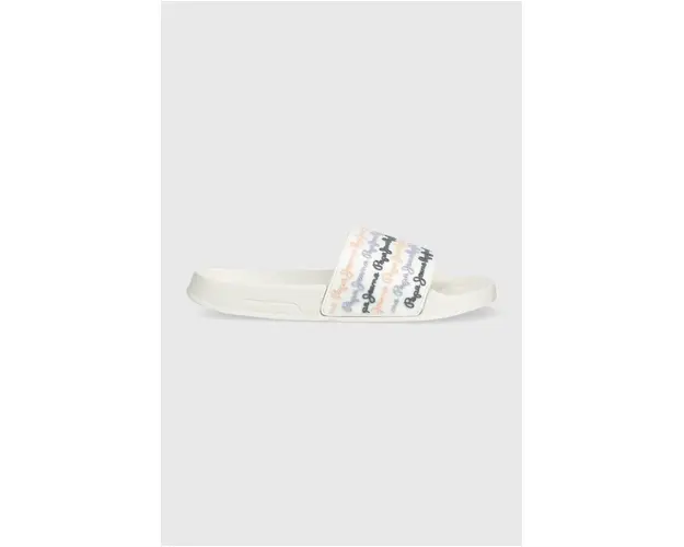 Pepe Jeans papuci SLIDER femei, culoarea alb, PLS70127