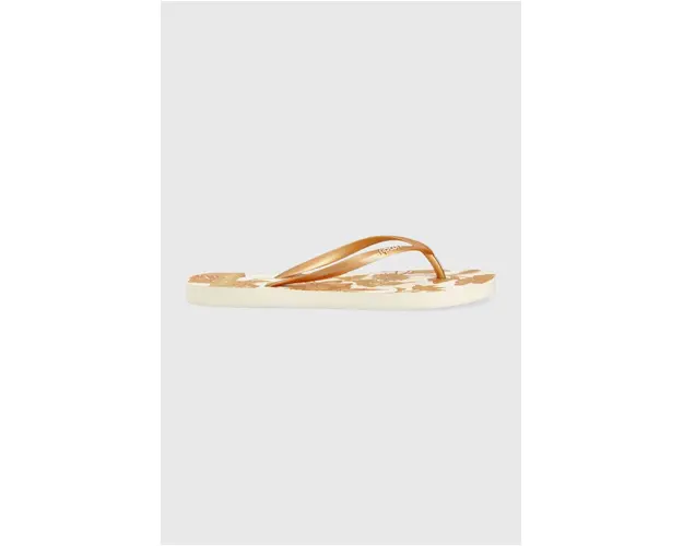 Rip Curl slapi femei, culoarea auriu, cu toc plat