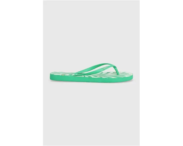 Rip Curl slapi femei, culoarea verde, cu toc plat