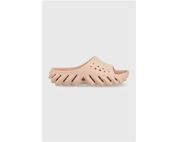 Crocs papuci ECHO SLIDE femei, culoarea roz, cu platforma, 208170 208170.6TY-6TY
