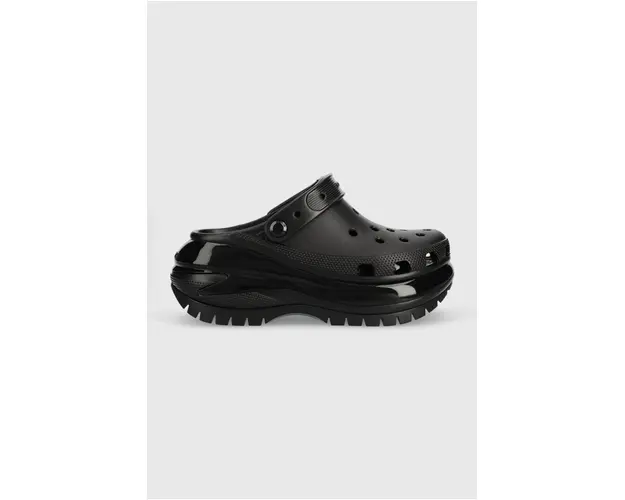 Crocs papuci Classic Mega Crush Clog femei, culoarea negru, cu platforma 207988