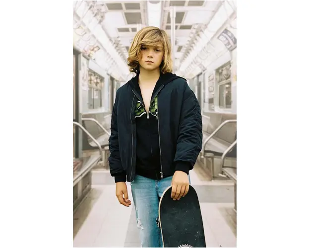 Sisley geaca bomber pentru copii culoarea negru