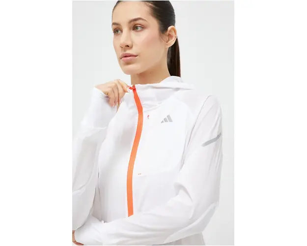 adidas Performance windbreaker Fast culoarea alb, de tranzitie