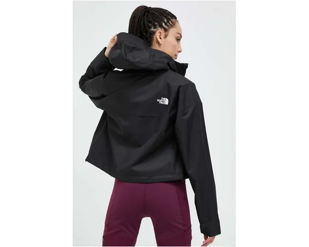 The North Face jacheta de exterior Cropped Quest culoarea negru, de tranzitie, oversize