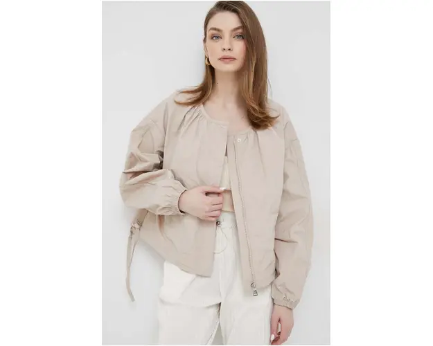 Dkny geaca femei, culoarea bej, de tranzitie