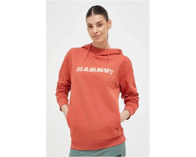 Mammut bluza ML Hoody Logo femei, culoarea roz, cu gluga, cu imprimeu
