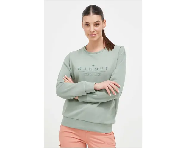 Mammut bluza Core ML Logo femei, culoarea verde, cu imprimeu