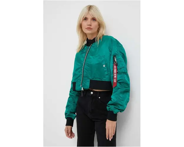 Alpha Industries geaca MA-1 BOXY WMN femei, culoarea verde, de tranzitie