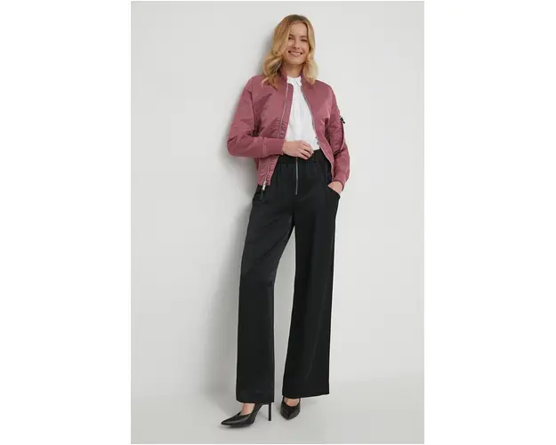Alpha Industries geaca bomber MA-1 VF LW WMN femei, culoarea roz, de tranzitie