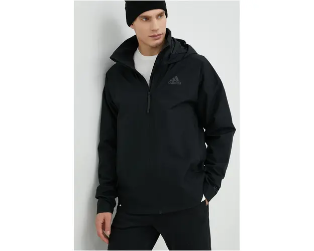 adidas geaca de ploaie barbati, culoarea negru, de tranzitie