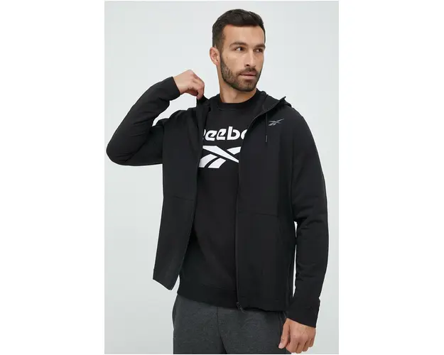 Reebok windbreaker Performance culoarea negru, de tranzitie