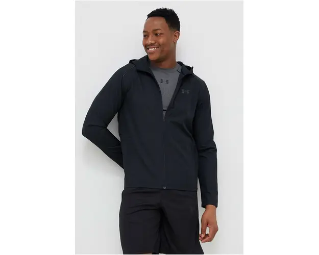 Under Armour jacheta de alergare Storm culoarea negru