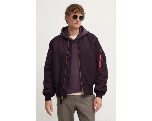 Alpha Industries geaca bomber barbati, culoarea violet, de iarna