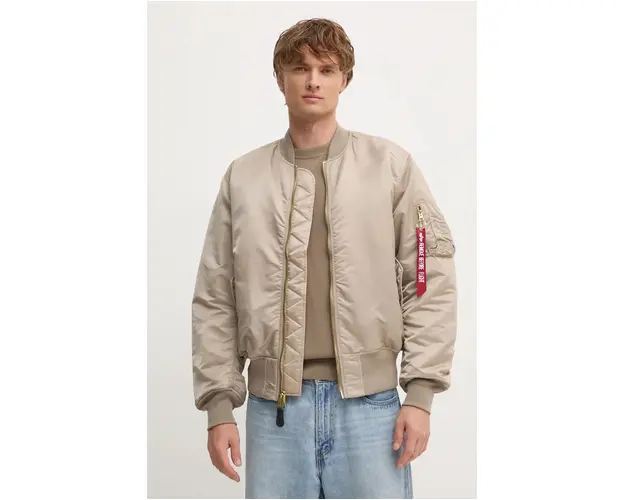 Alpha Industries geaca bomber barbati, culoarea bej, de iarna