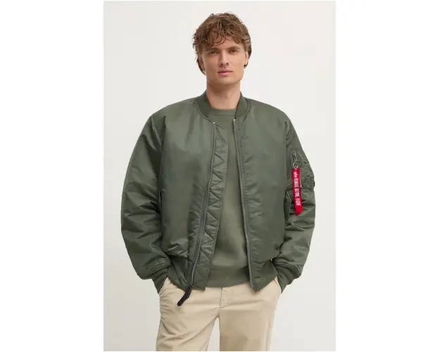 Alpha Industries geaca bomber barbati, culoarea verde, de iarna