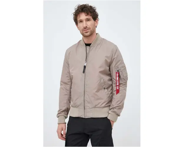 Alpha Industries geaca bomber barbati, culoarea bej, de tranzitie
